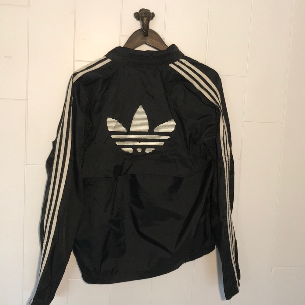 (25) Vintage 1970s adidas track jacket with mountain/ rock climber on front